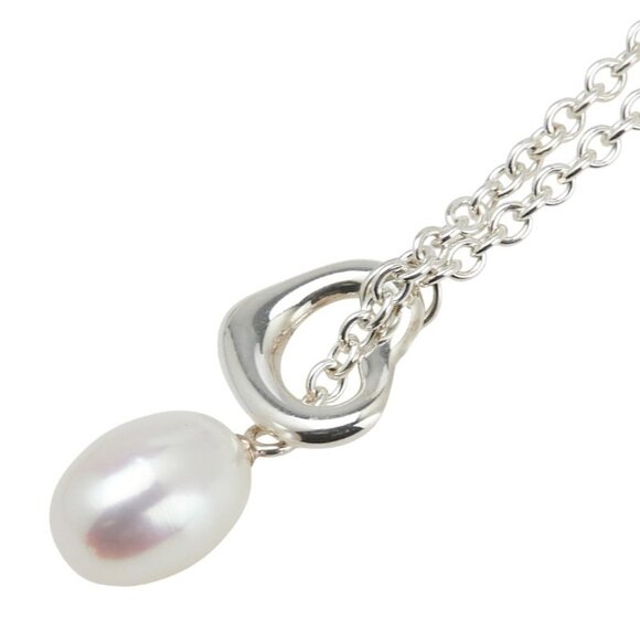 TIFFANY Silver Pearl Heart Necklace
